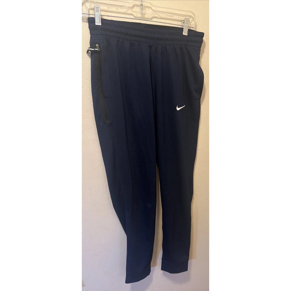 Nike Dri-FIT Men's Small Navy Athletic Training Pants Joggers Zip Pockets - Picture 1 of 4